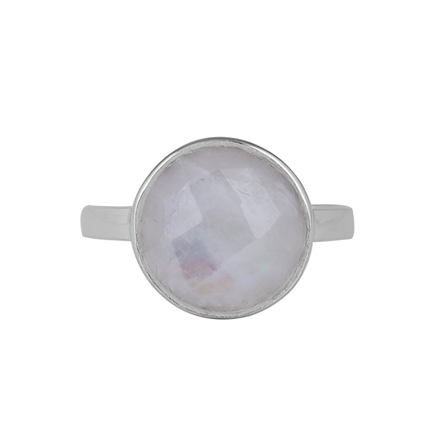 Natural rainbow moonstone gemstone silver ring Manufacturer