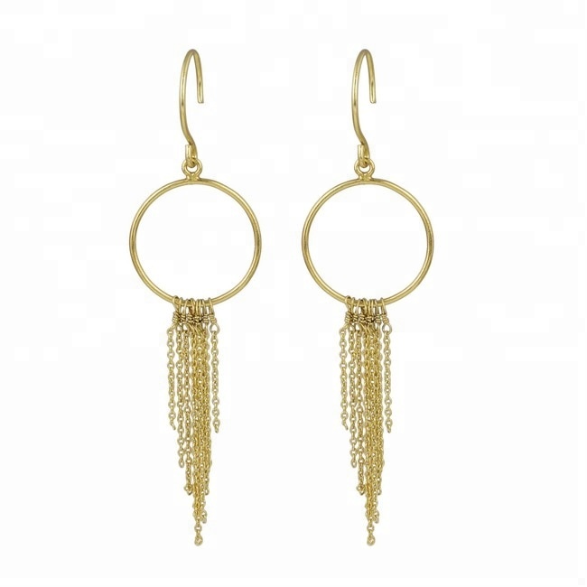 Chandelier Chain Earrings 925 Silver Gold Plated Exporter