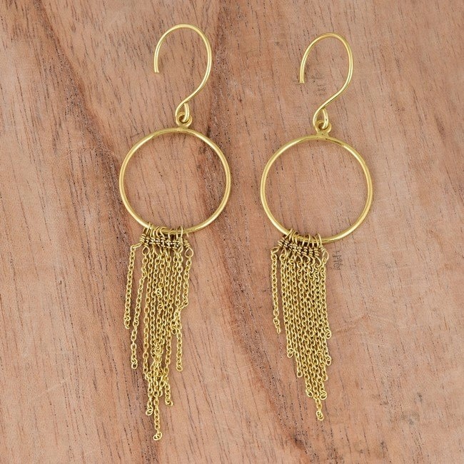 Chandelier Chain Earrings 925 Silver Gold Plated Exporter