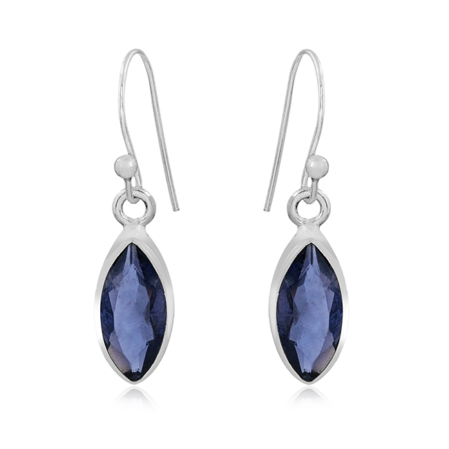 Lolite Gemstone Silver Designer Earrings Exporter