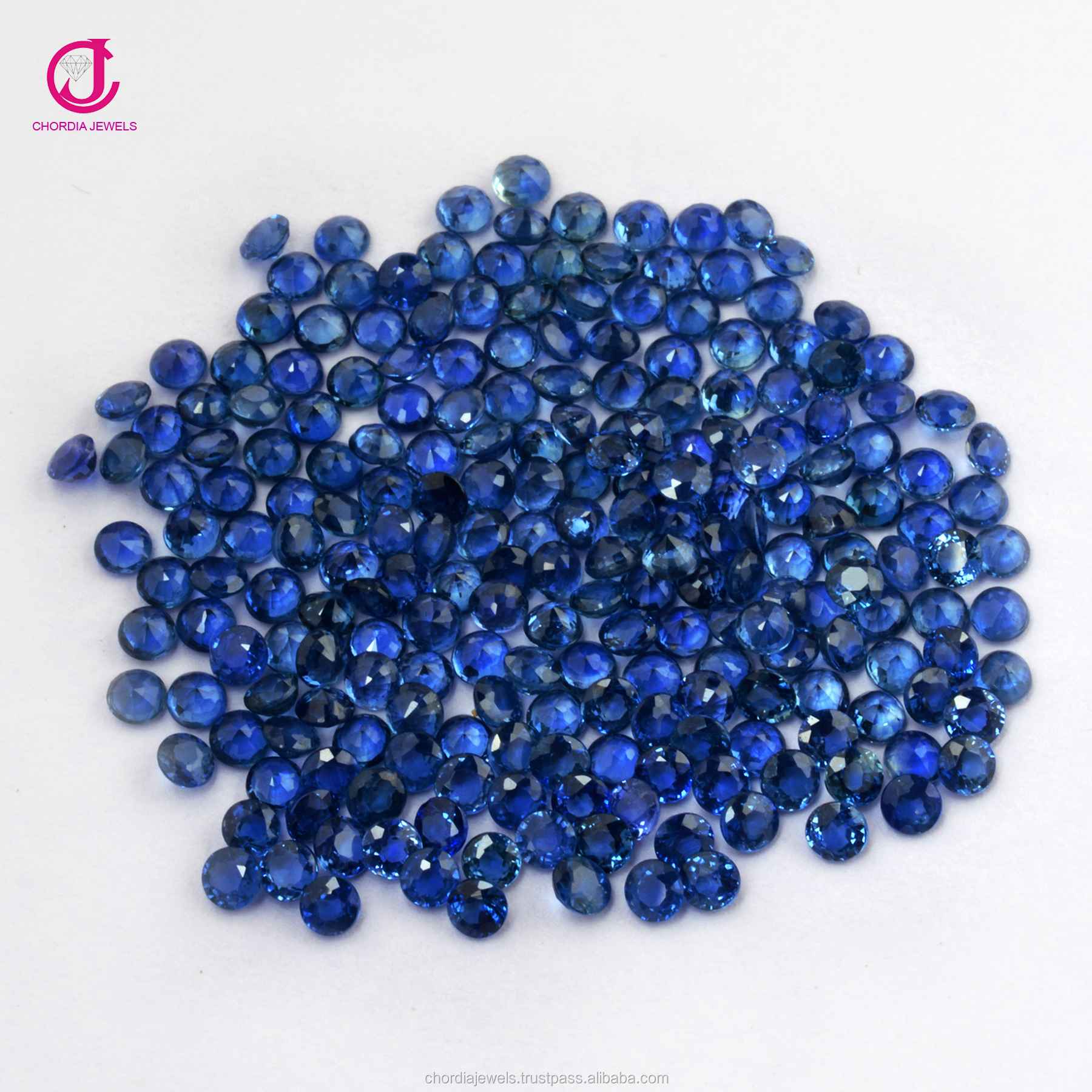 Royal Blue Sapphire Round Cut Faceted Loose Gemstone Exporter