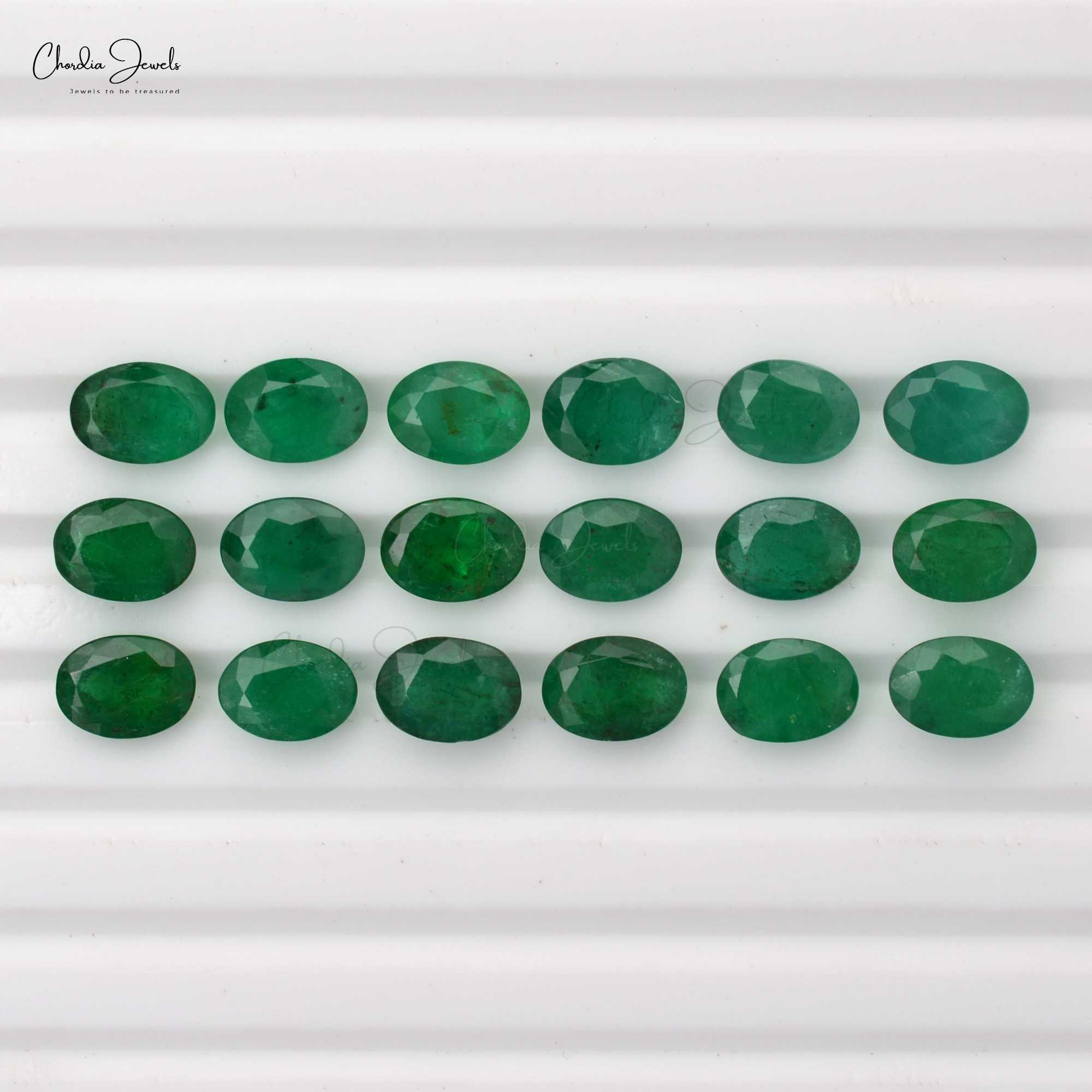 Natural Zambian Emerald Calibrated Oval Loose Precious gemstone Supplier