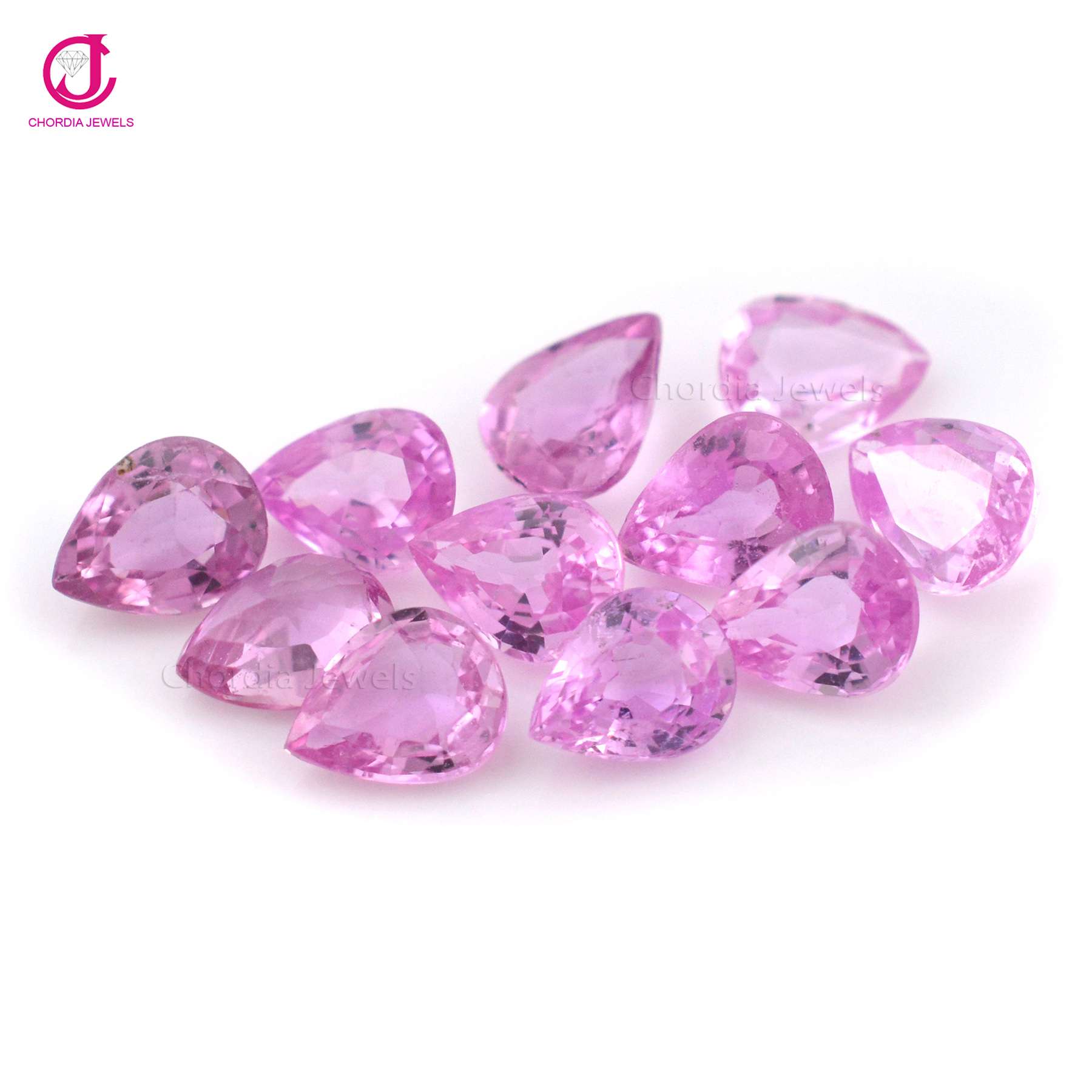 8x6mm Genuine Flawless Pink Sapphire Pear Cut Exporter