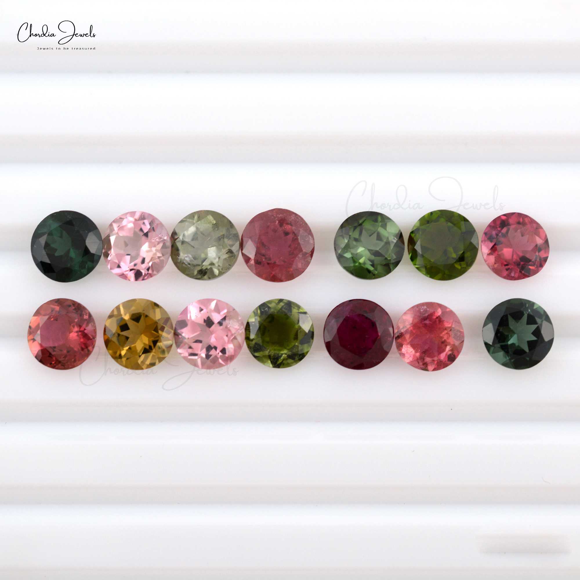 1 Carat Size Round Cut Fine Quality 6mm Multi Tourmaline Supplier