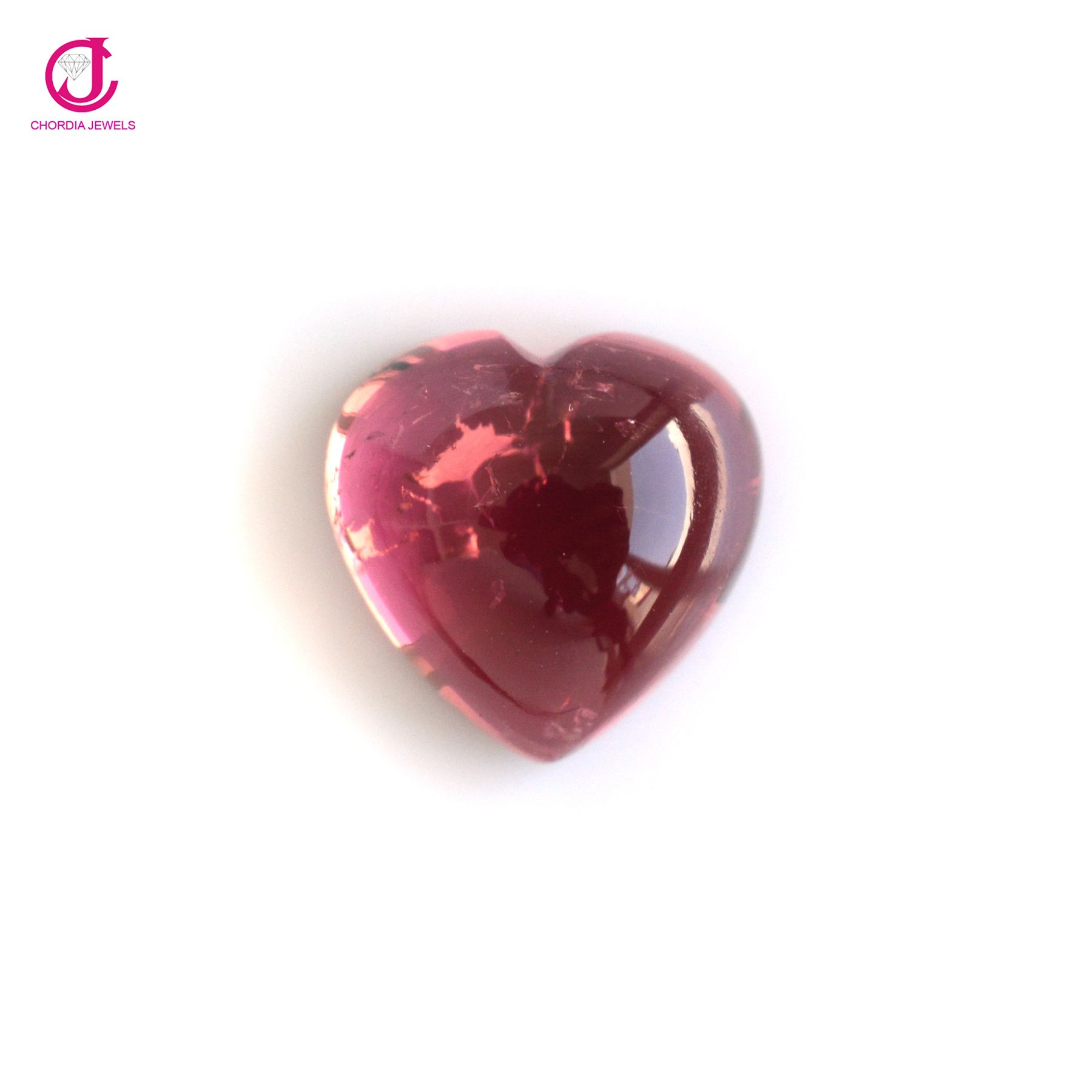 Natural Brazil Pink Tourmaline Heart Smooth Cabochon Loose Gemstone Supplier