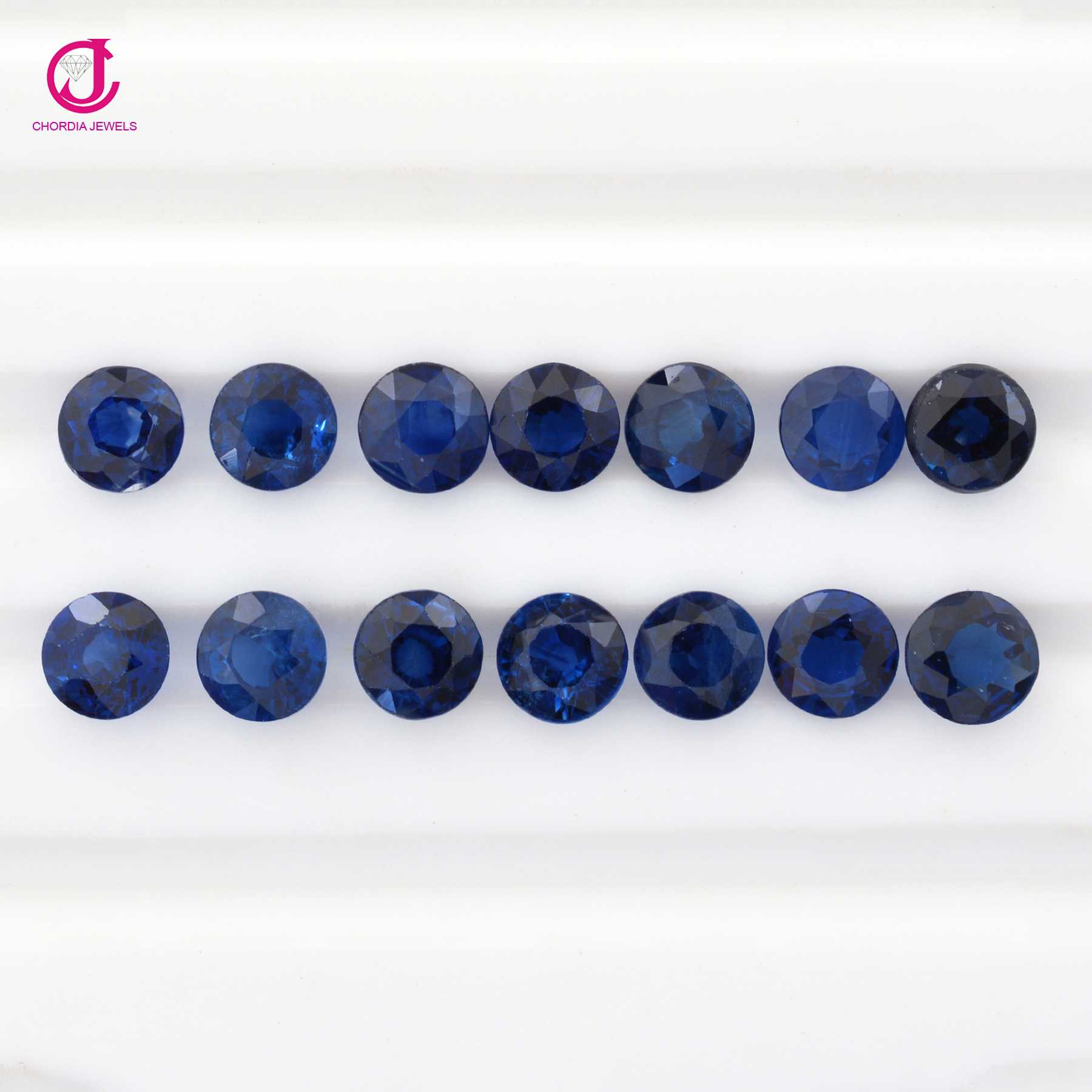 100% Natural Blue Sapphire Round Cut Faceted Loose Gemstone Supplier