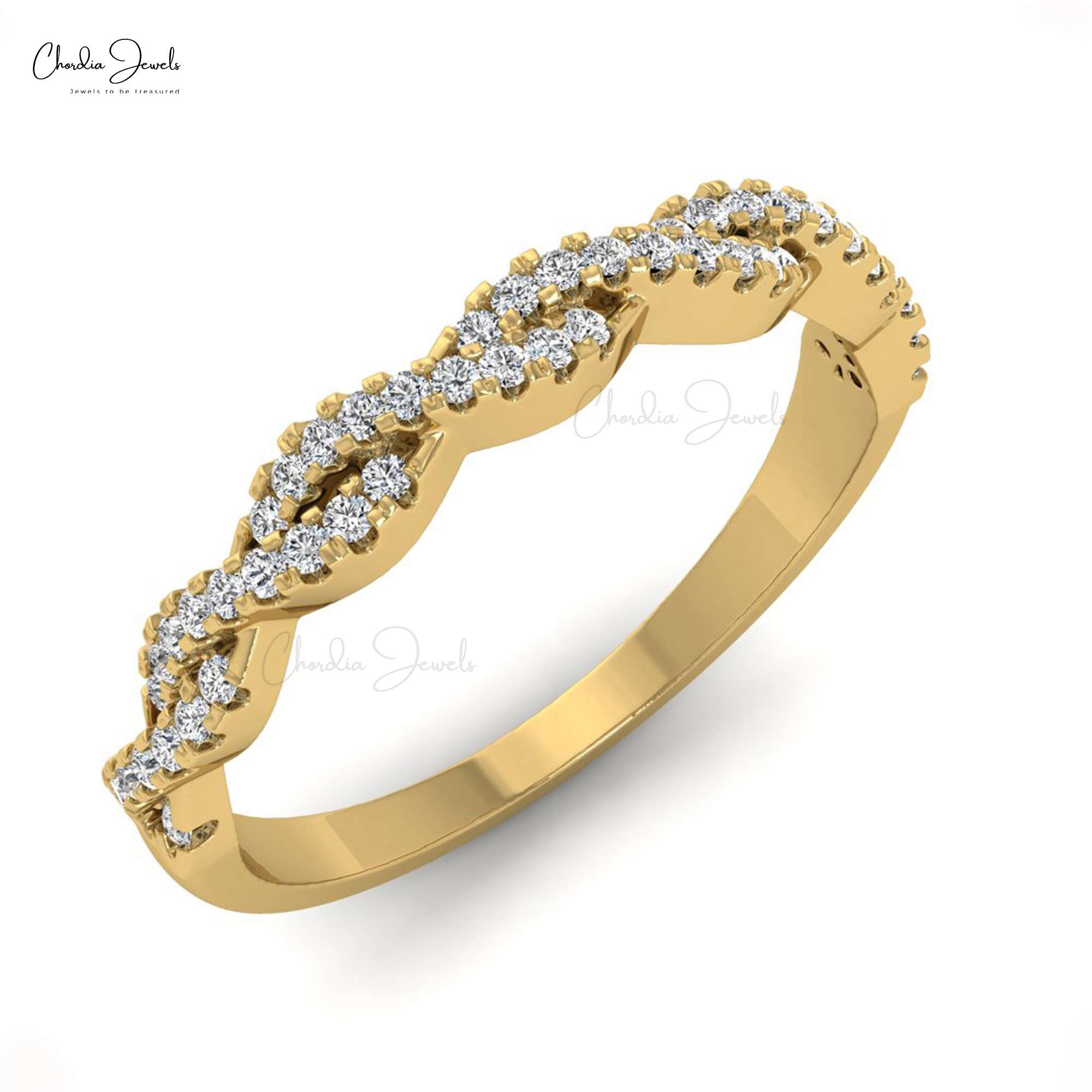 Adorable 14K Gold Engagement Ring Certified G-H Diamond Ring For Women Exporter