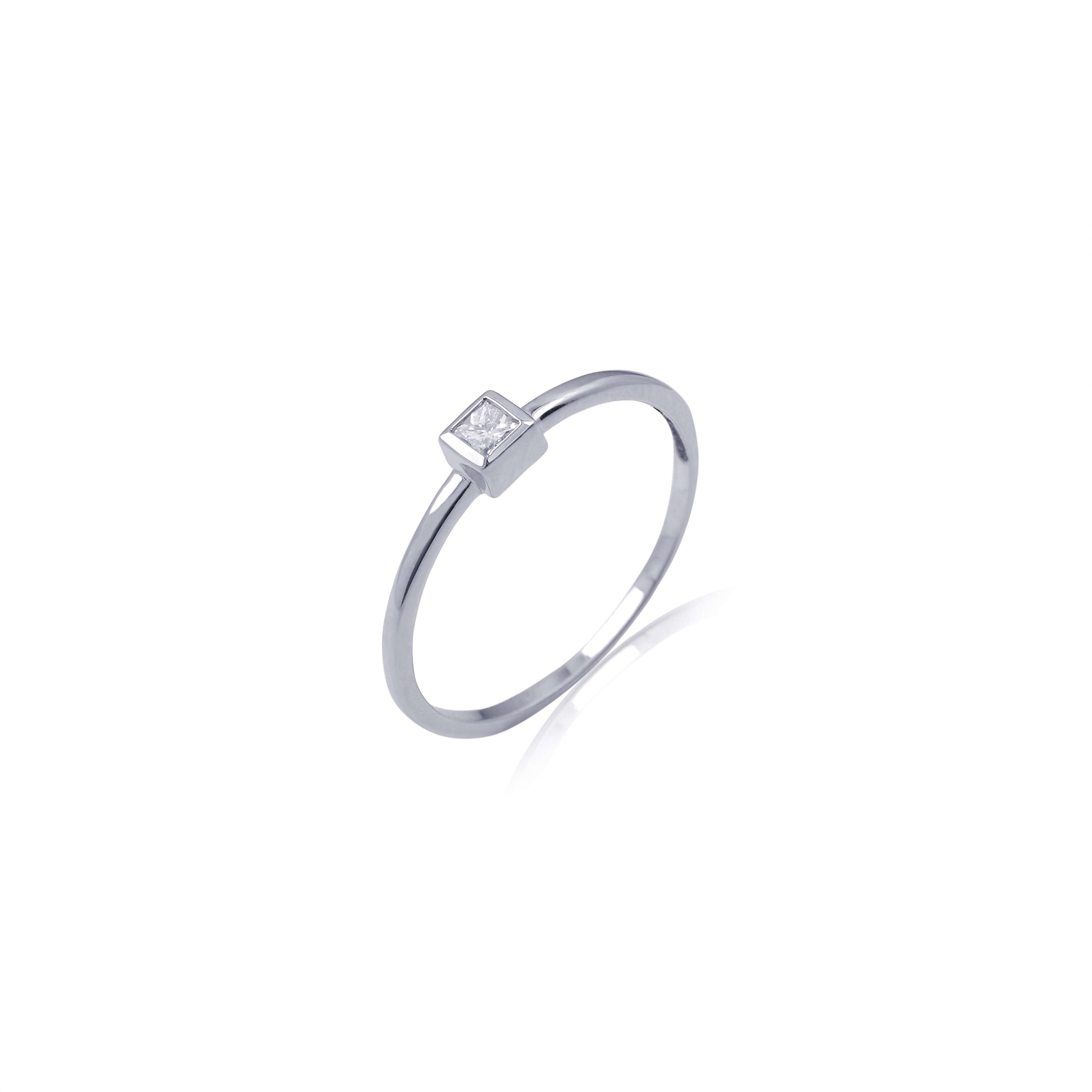 IGI Certified 14K White Gold Natural Diamond Square Princess cut ring Exporter
