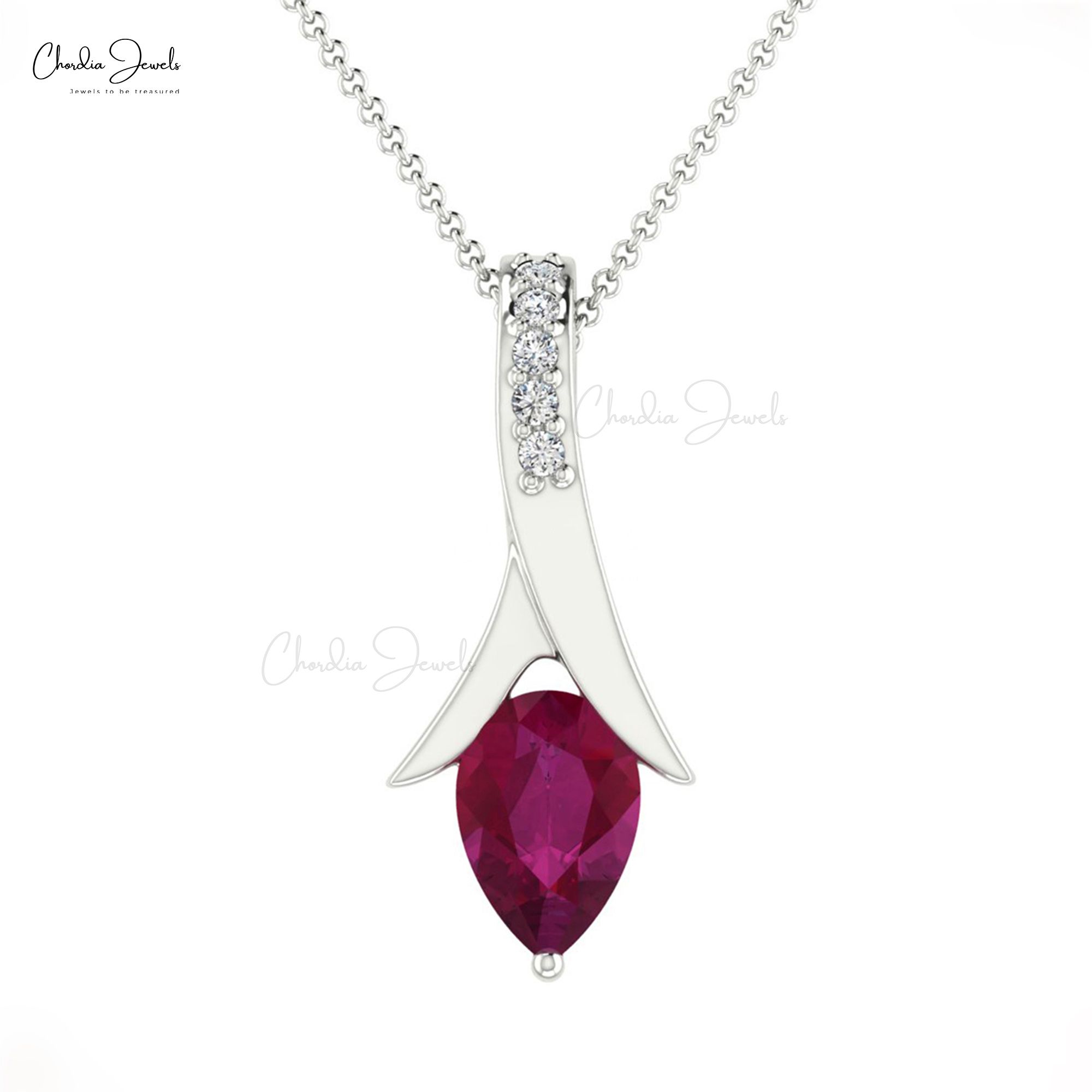 14K Gold Twist Pendant With Certified Diamond & Ruby Exporter