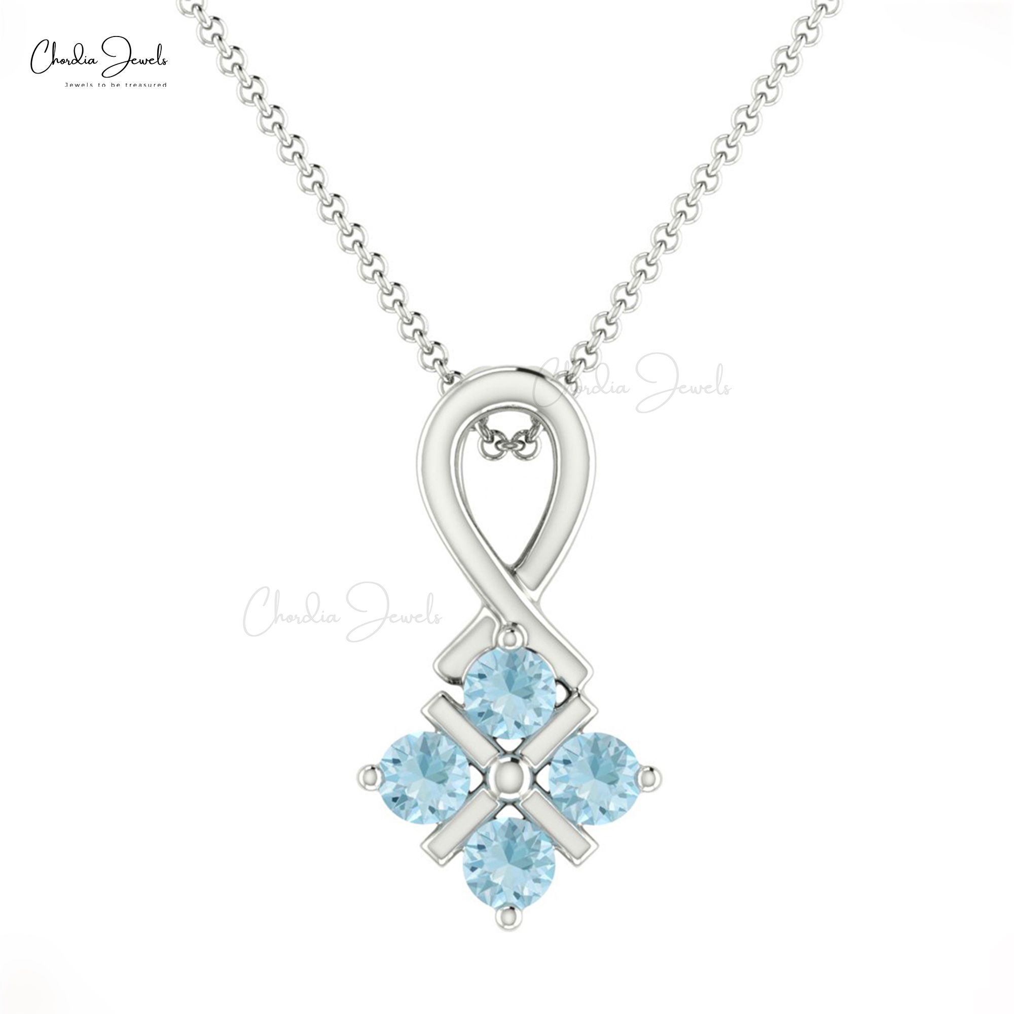 14k Gold Aquamarine Pendant Gemstone Jewelry Factory Price Gold Pendant Exporter