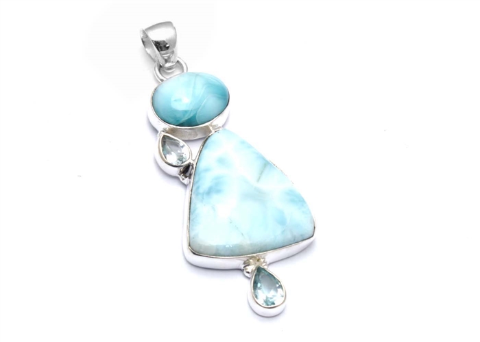 Sterling silver with larimar and blue topaz gemstone Supplier