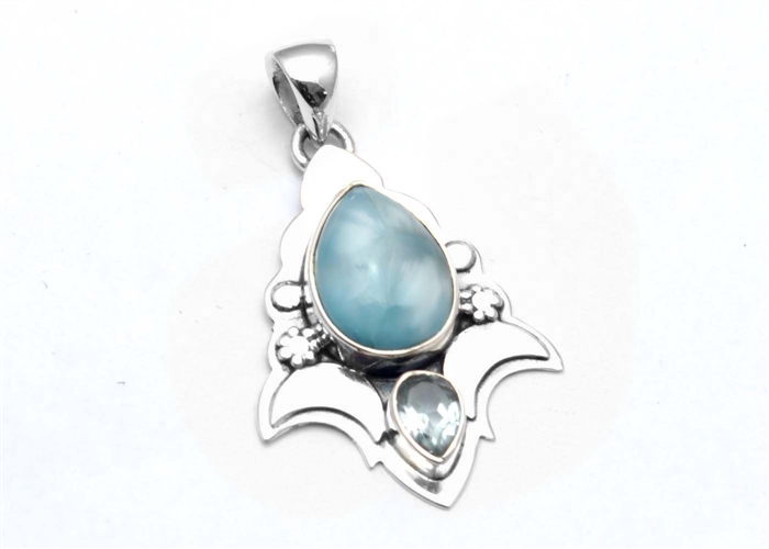 Sterling silver with larimar and blue topaz gemstone Wholesaler