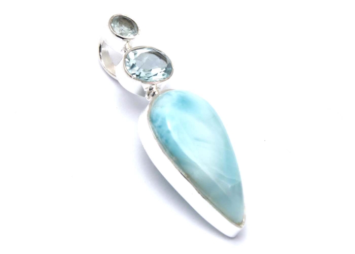 Sterling silver with larimar and blue topaz gemstone Manufacturer