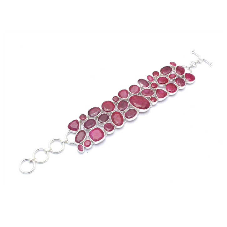 Sterling silver Jangali Bracelet With Dyed Ruby Gemstone Exporter