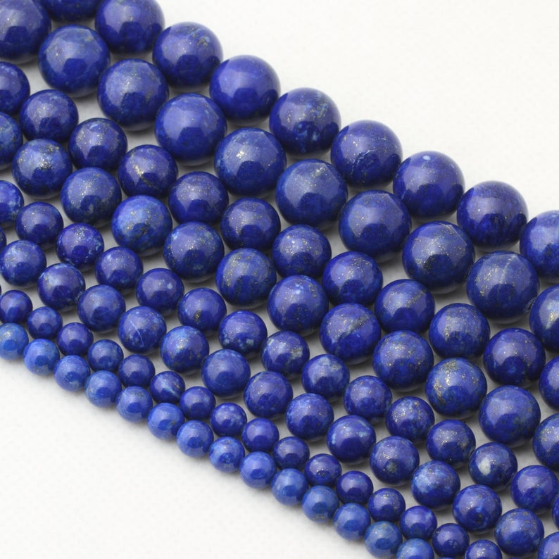 Natural Agate Blue Lapis Lazuli Round Smooth Spacer Loose Gemstones Wholesaler