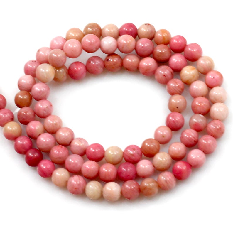 Natural Agate Pink Rhodonite Round Smooth Spacer Loose Gemstone Wholesaler