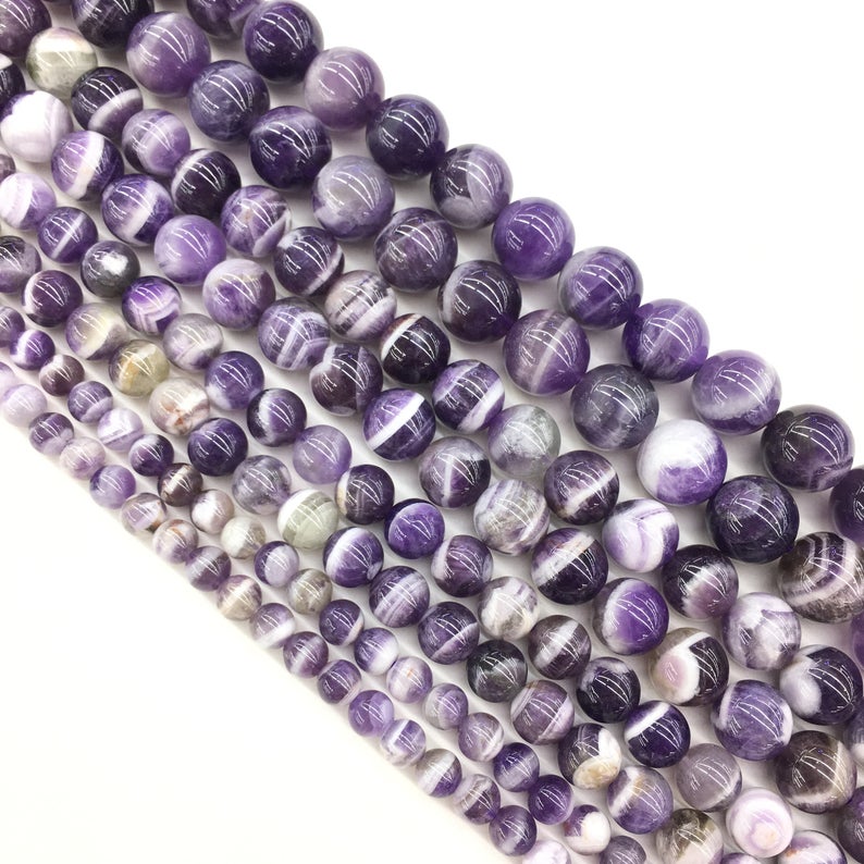 Natural Purple Dream Lace Amethyst Round Healing Gemstone Loose Beads Wholesaler