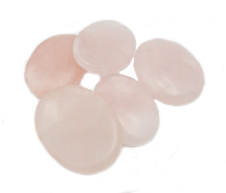 Crystal Quartz Rose Quartz Worry Stone Slab  Thumb Stone Palm Stone Wholesaler
