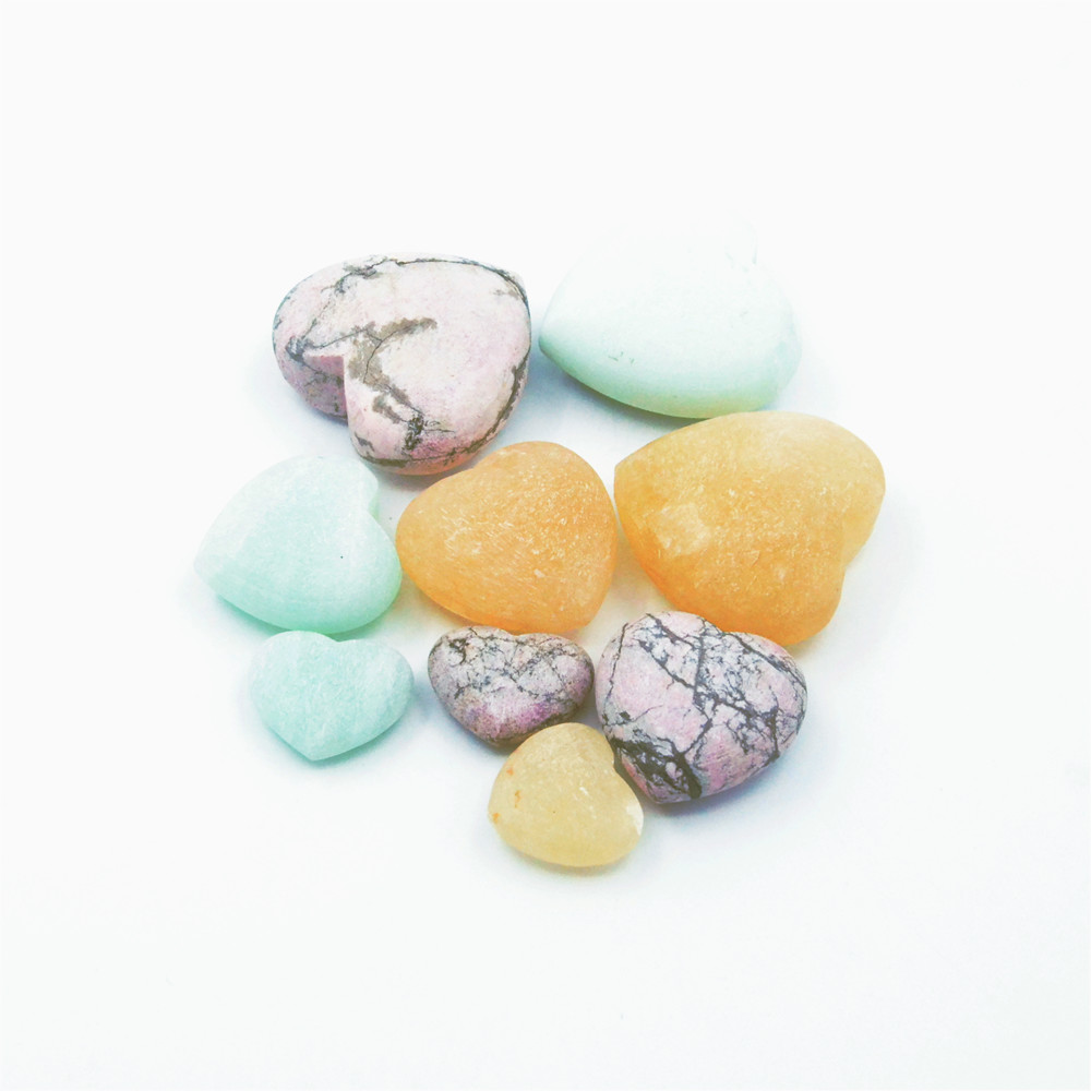 Wholesale Rhodonite Amazonite Orange Calcite Puffy Love Heart Shape