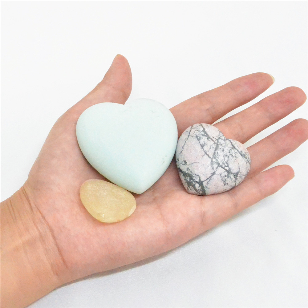 Wholesale Rhodonite Amazonite Orange Calcite Puffy Love Heart Shape