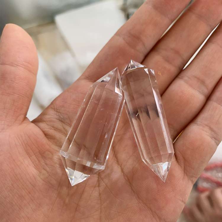 Wholesale clear Quartz Wand Obelisk Hexagonal Prism Double Points