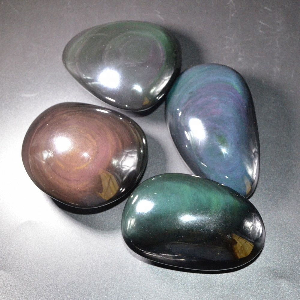 Wholesale Rainbow Obsidian Hand Palm Stones Crafts