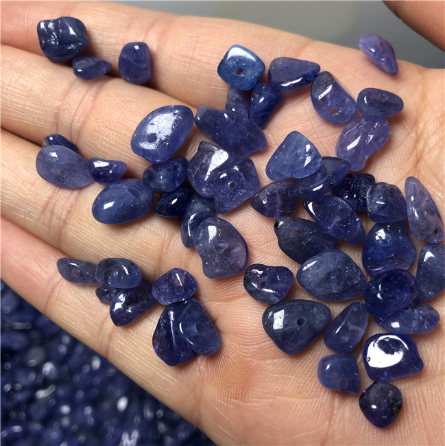 AAA clear blue Tanzanite Chips necklace Beads 8-12 mm Jewelry Supplier