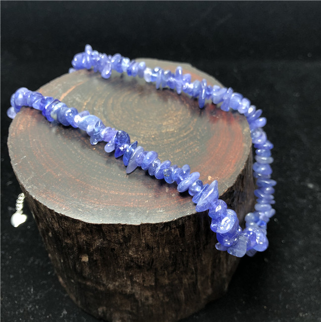 AAA clear blue Tanzanite Chips necklace Beads 8-12 mm Jewelry Supplier