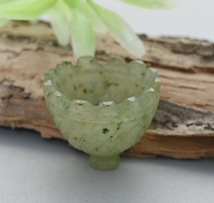 Natural Green Prehnite Flower Carving Loose Gemstone Supplier