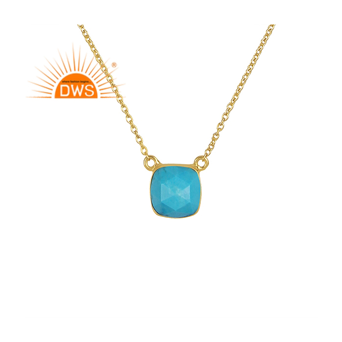 Natural Turquoise Gemstone Chain Pendant Wholesaler