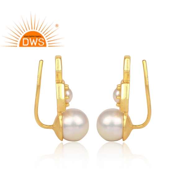 Natural Pearl Stone Stud Earring Sterling Silver Stud Earring Manufacturer