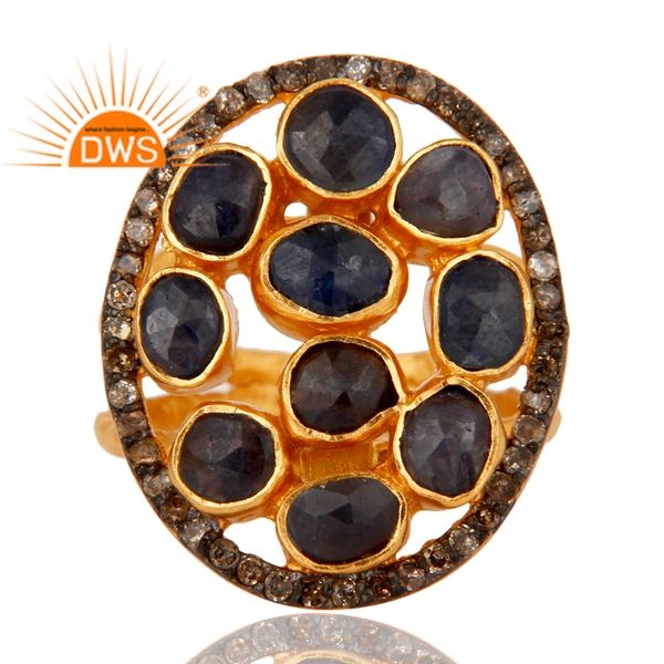 18k Gold Plated Sterling Silver Cocktail Ring Manufacturer