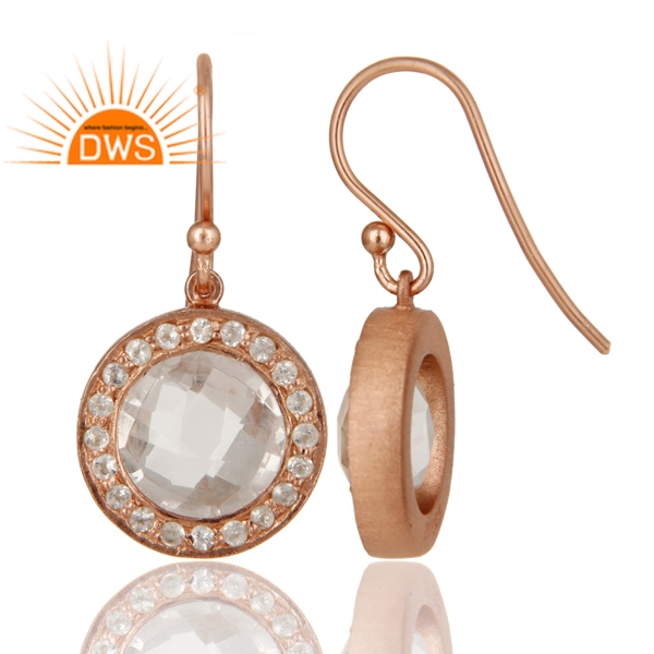 Natural Crystal Quartz & White Topaz Gemstone Earring Supplier