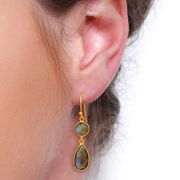 Natural Labradorite Gemstone Earring Sterling Silver Wholesaler