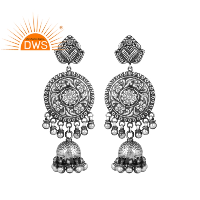 925 Sterling Ethnic Silver Jhumka Earring Manufacturer