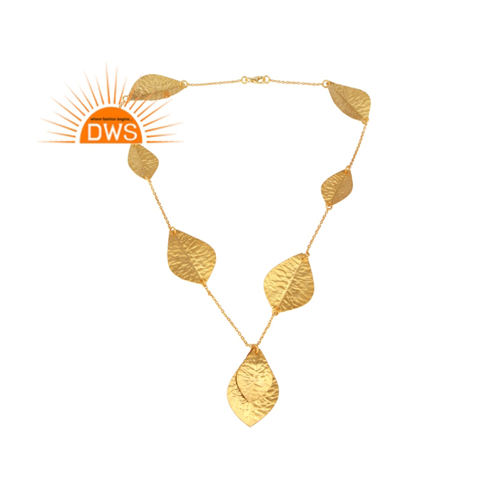 Designer 925 Sterling Silver Gold Plated Statement Necklace Exporter