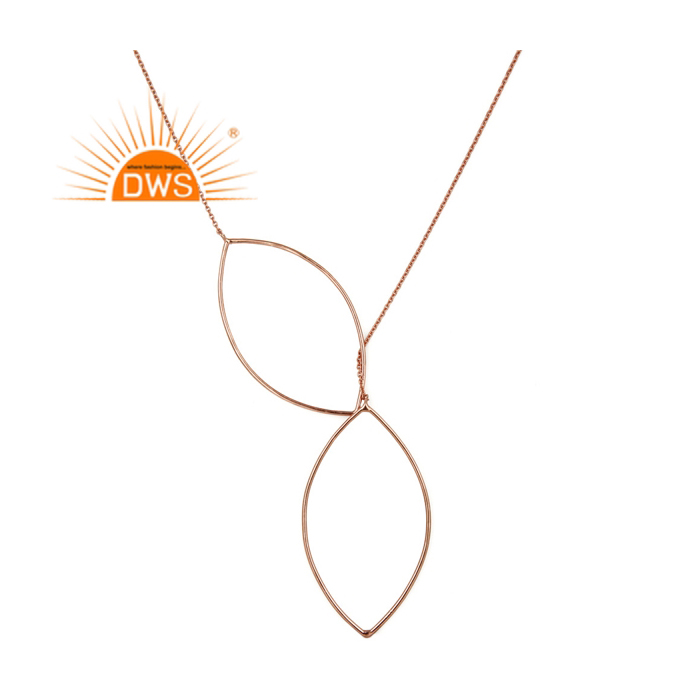 925 Sterling Silver Rose Gold Plated Link Connected Necklace Exporter