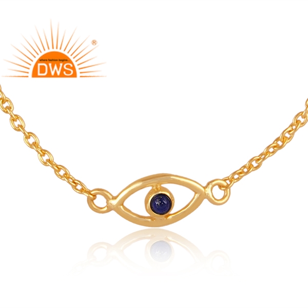 Silver gold plated Lapis lazuli gemstone bracelet supplier