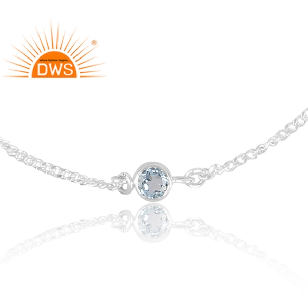 925 Silver Blue Topaz Gemstone Bracelet Exporter