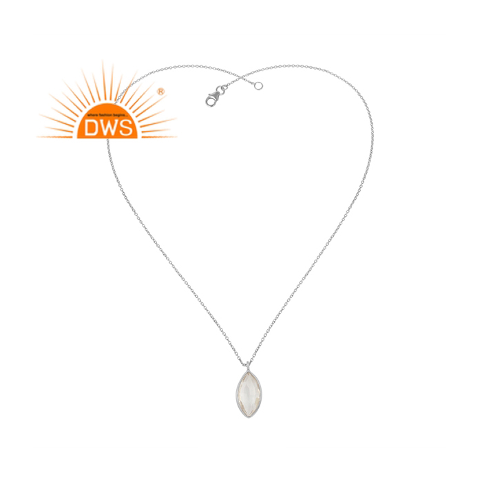 925 Silver Crystal Quartz Pendant Necklace Exporter