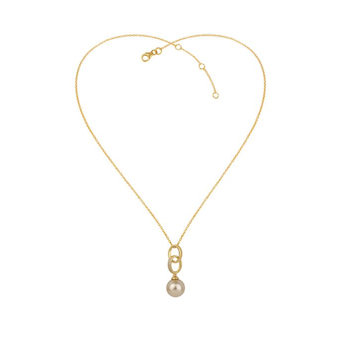 925 Silver Gold Plated Pearl Pendant Necklace Exporter