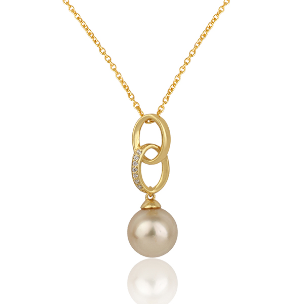 925 Silver Gold Plated Pearl Pendant Necklace Exporter