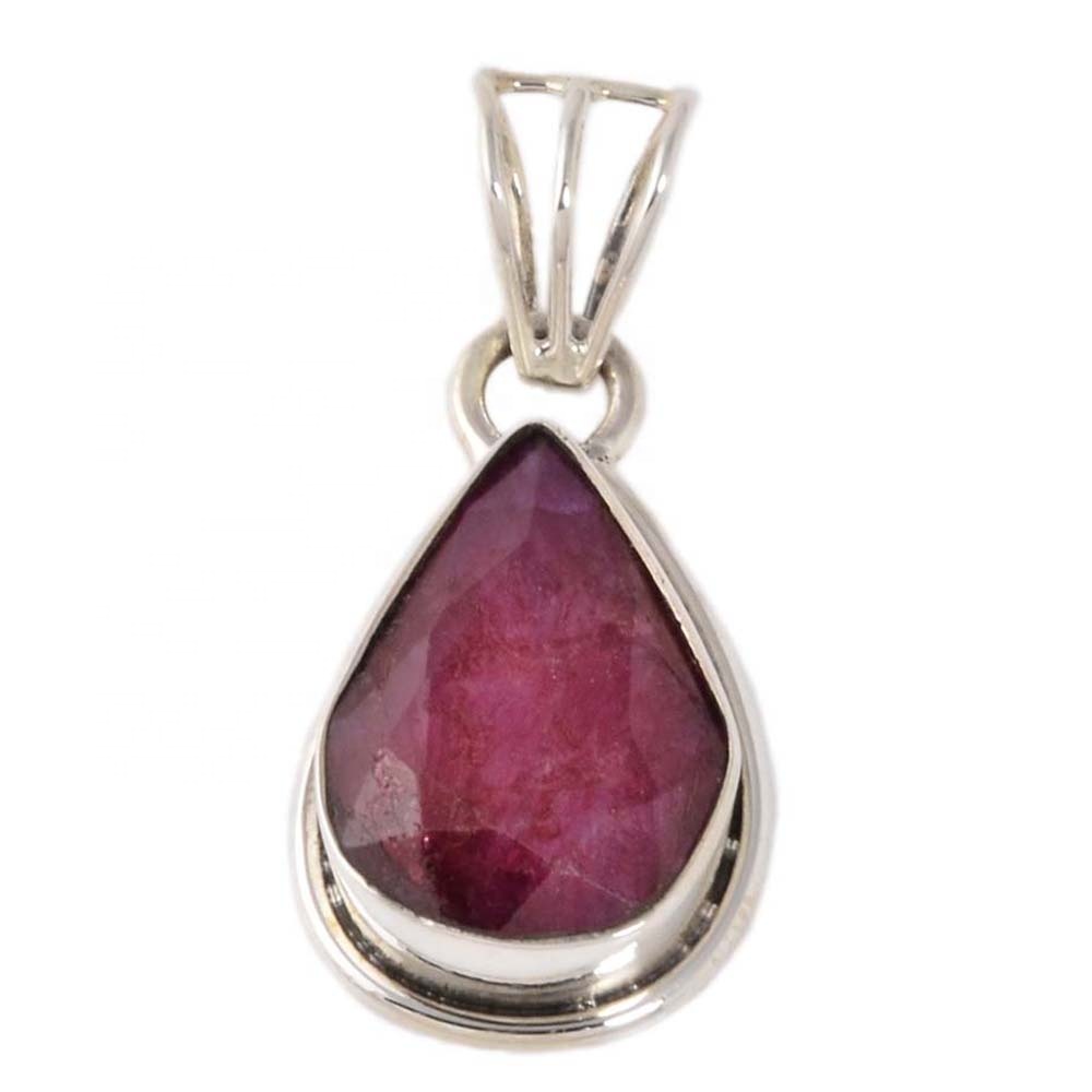 Fabulous Look Ruby Handmade 925 Sterling Silver Pendant Exporter