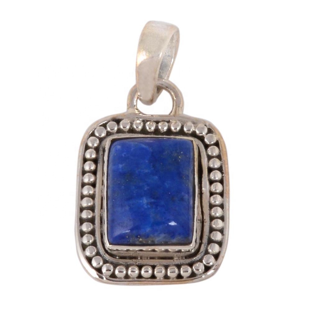 Designer Look Lapis Handmade 925 Silver Gemstone Pendant Exporter