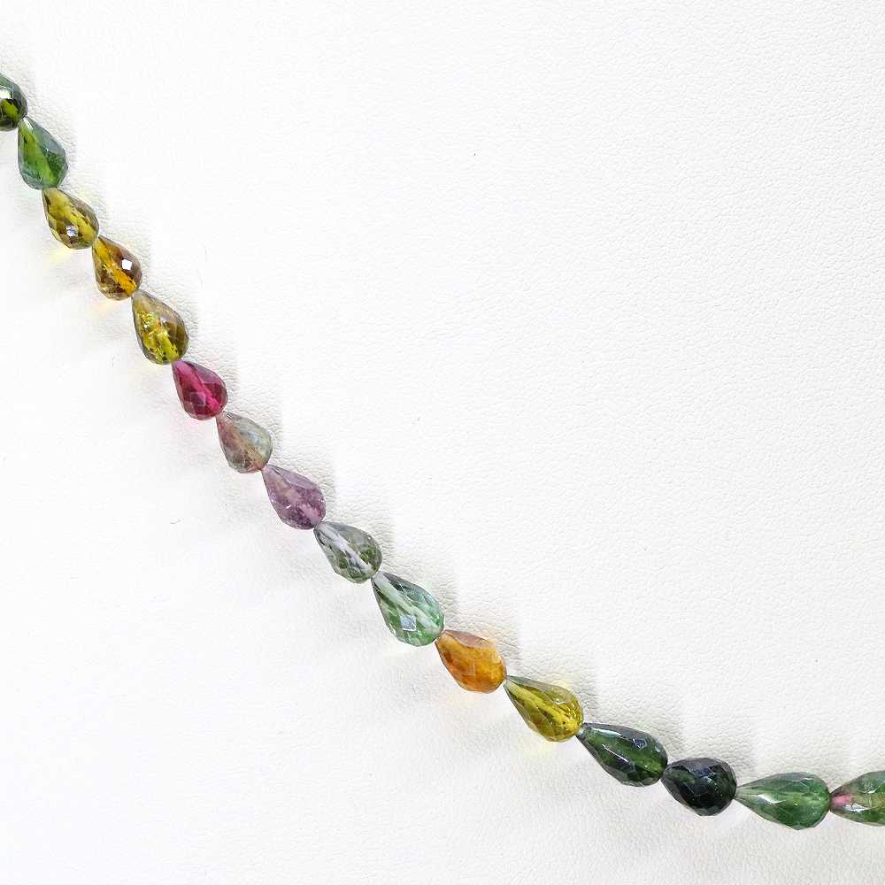 Multi Tourmaline 5x4mm to 8x5mm Drops Faceted Beaded Necklace Exporter