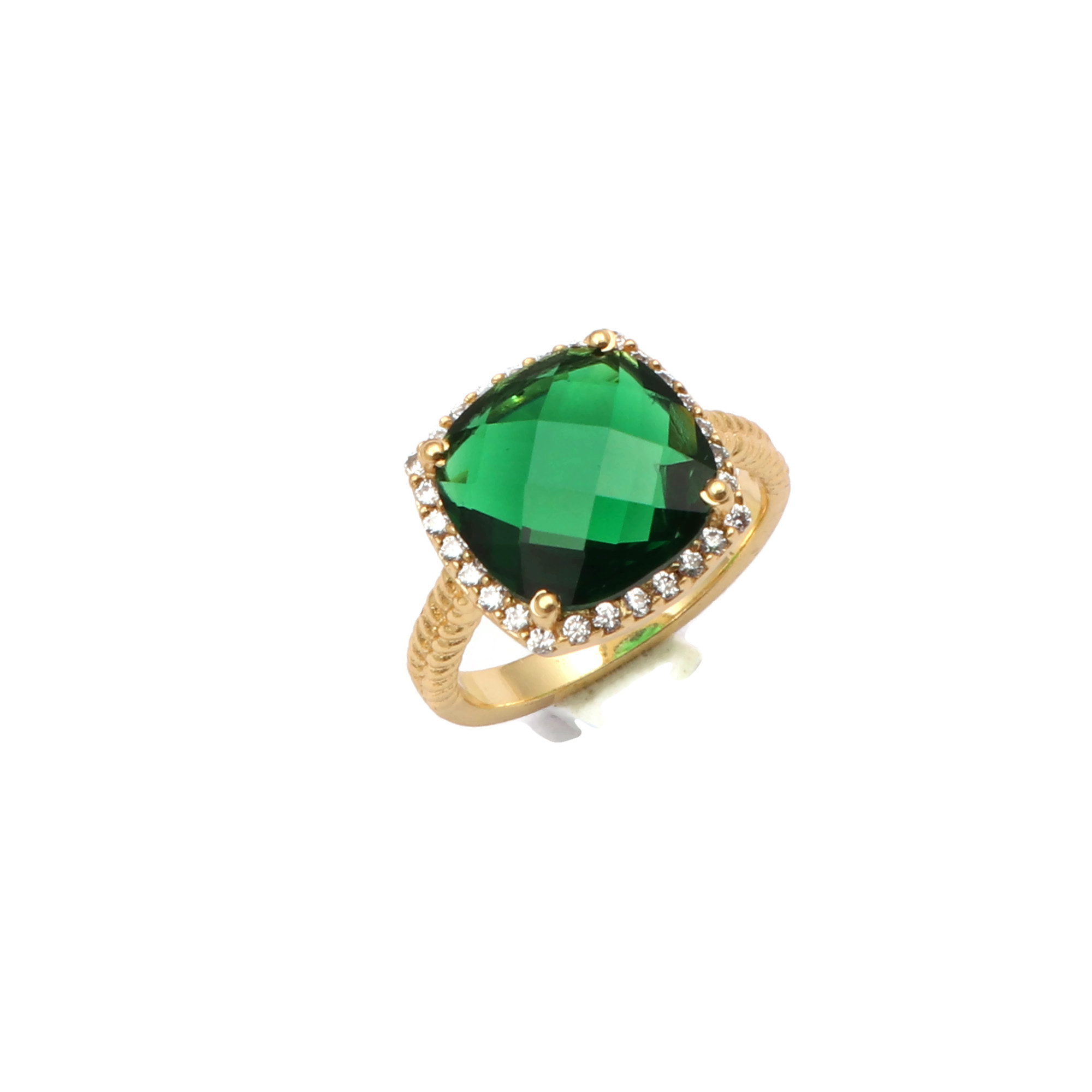 Emerald hydro ring electroplating ring dainty personal single stone  Supplier
