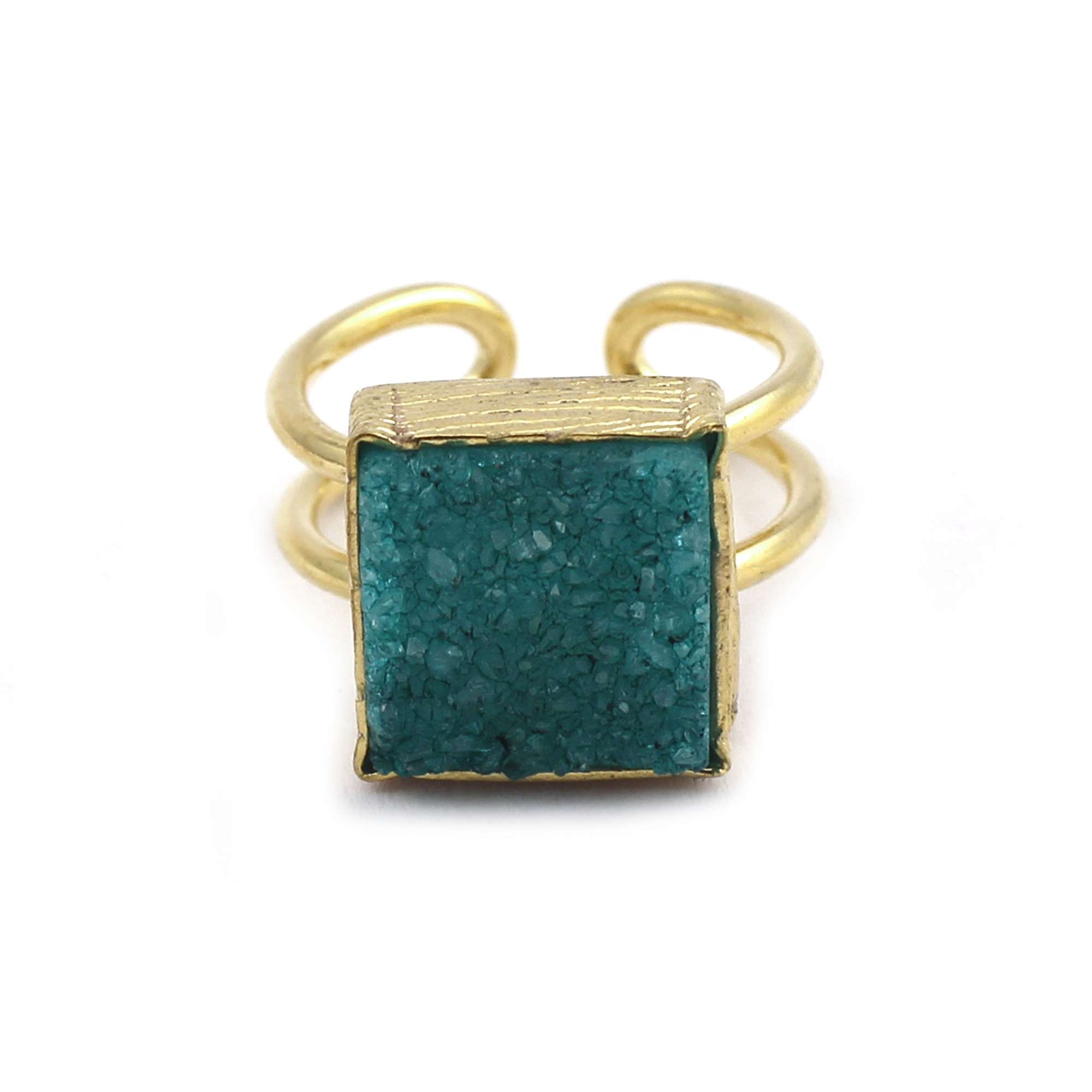 Natural agate durzi ring latest design simple style square shape  Supplier