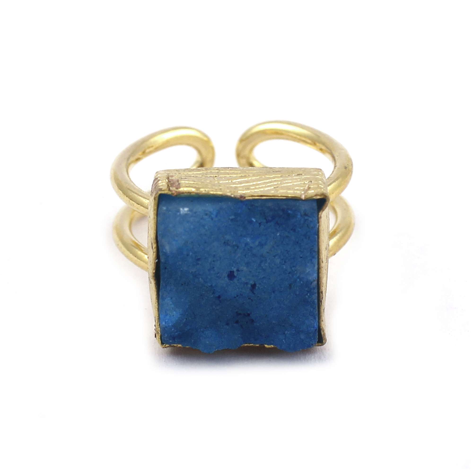 Natural agate durzi ring latest design simple style square shape  Supplier