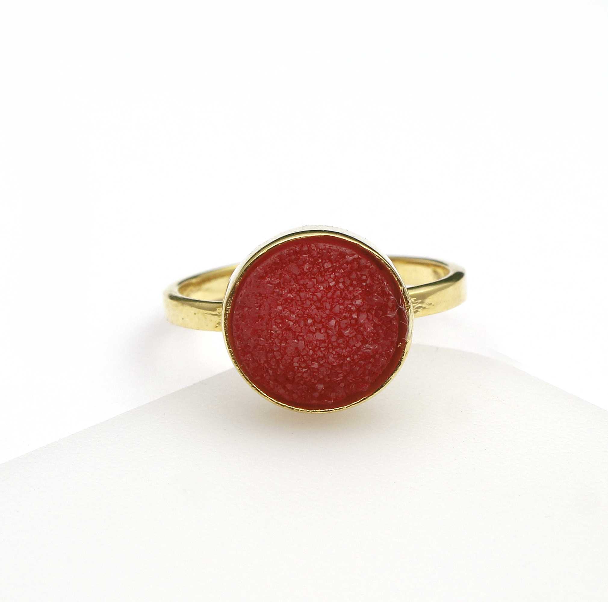 Natural sugar durzi ring brass gold plated adjustable ring Supplier