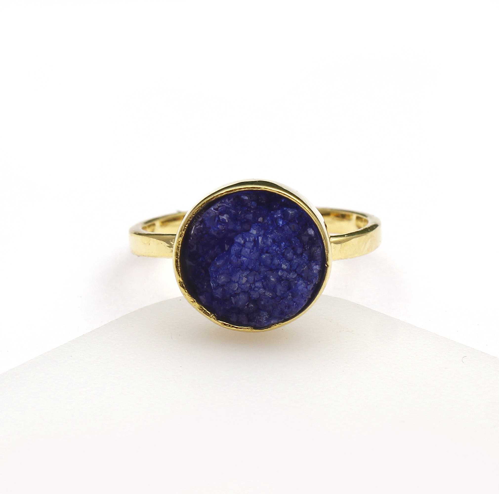 Natural sugar durzi ring brass gold plated adjustable ring Supplier